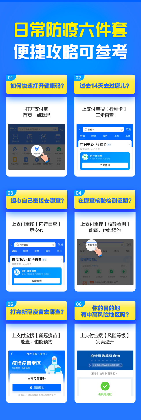 日常“防疫六件套”可一键查询核酸检测证明！